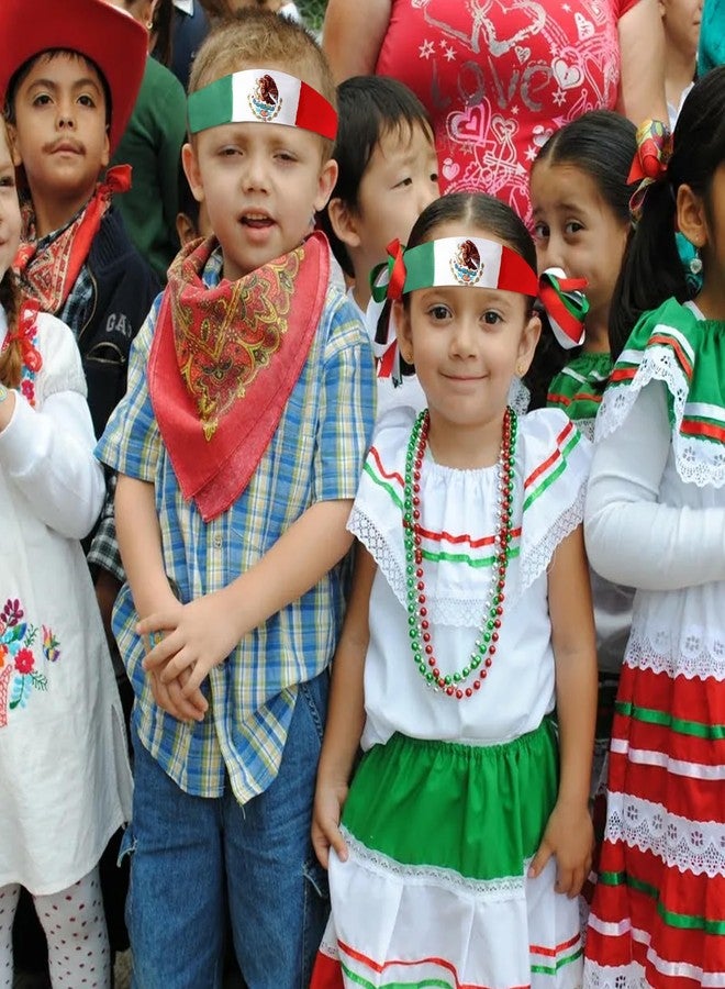 Geodurn Mexican Flag Headband for Men Women, Mexican Flag Tie Bandana with National Emblem – Patriotic Tricolor Head Wrap for Cinco de Mayo, Sports Events, Parades, and Festivals - Image 5
